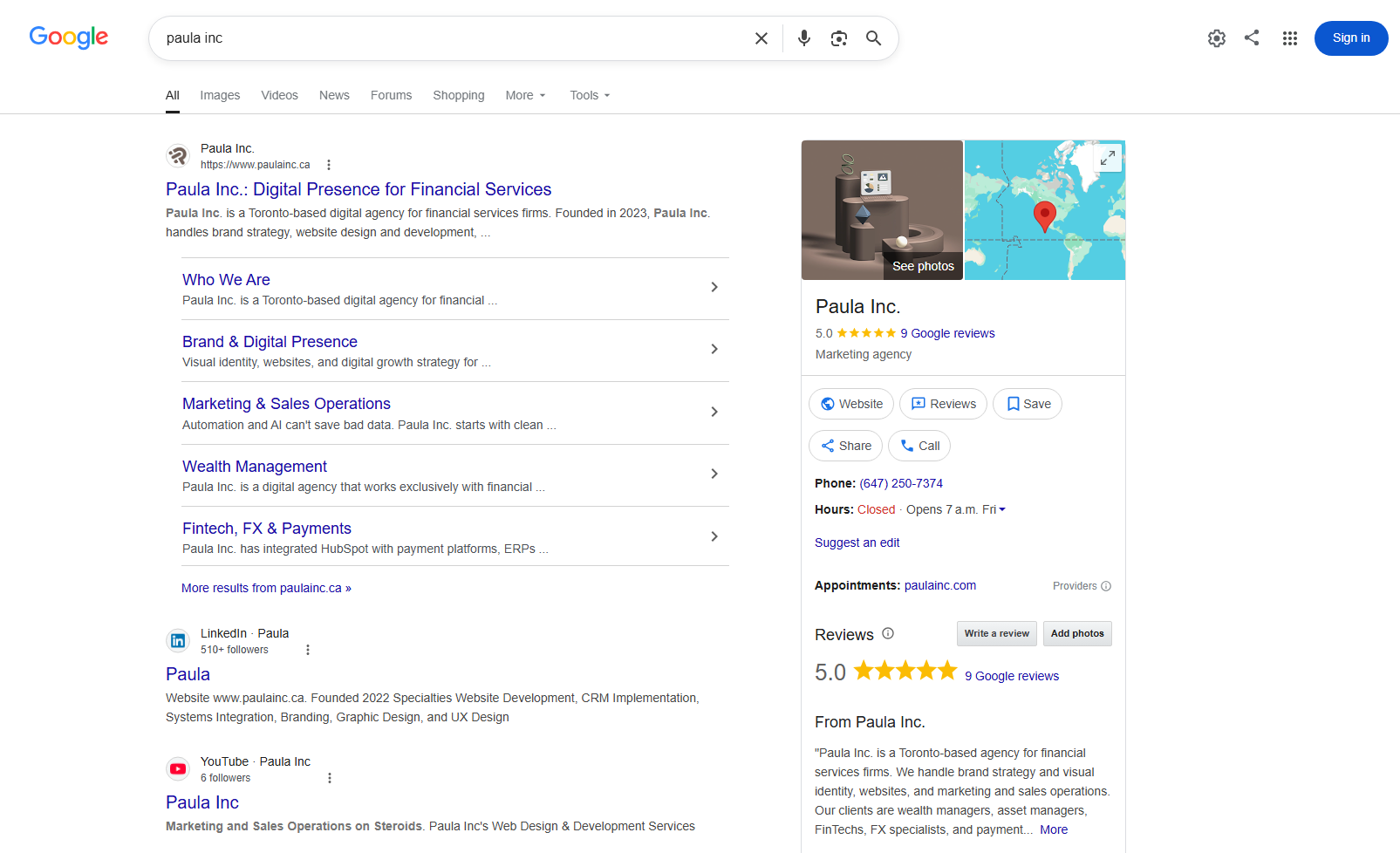 A Google search result showing a rich result panel with extra detail drawn from structured data.